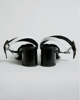 Immaculate Vegan - Bohema Marilyn Women's Vegea® Grape Leather Slingback Heels | Black & White