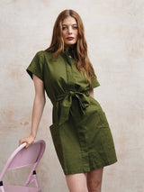 Immaculate Vegan - KOMODO RAFIKI - Organci Linen Cotton Dress - Khaki