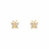 Immaculate Vegan - BLOOMTINE Enchanting Flutterfly™ 14K Gold Vermeil Butterfly Studs | Gold