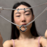 Immaculate Vegan - BLOOMTINE Mini Halo Wings™ Sterling Silver Diamond Angel Choker | Silver