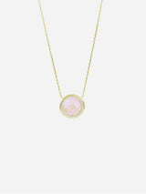 Immaculate Vegan - BLOOMTINE Loves Frequency™ 18K Gold Pink Opal Diamond Heartbeat Necklace | Gold & Pink