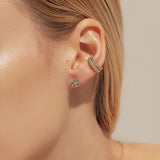 Immaculate Vegan - BLOOMTINE Eternal Bloom™ 14K White Gold Lotus Flower Diamond Earrings | White Gold