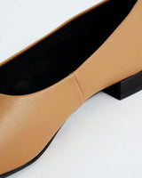 Immaculate Vegan - Bohema Diana Women's Vegea® Grape Leather Vegan Square Toe Pumps | Caramel