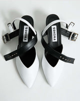 Immaculate Vegan - Bohema Marilyn Women's Vegea® Grape Leather Slingback Heels | Black & White