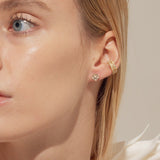 Immaculate Vegan - BLOOMTINE Eternal Bloom™ 14K White Gold Lotus Flower Diamond Earrings | White Gold