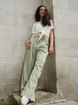 Immaculate Vegan - KOMODO Lola Women's Organic Cotton Trousers | Green Stripe