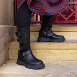 Immaculate Vegan - V.GAN Cosmic Women's Vegan Leather Biker Boots | Black