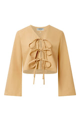 Immaculate Vegan - KOMODO SAVANNAH - Organic Linen Cotton Tie Top - Sand
