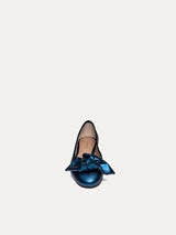 Immaculate Vegan - BIKKOU 9:30am Hearing in Court Vegan Leather Bow Flats | Electric Blue