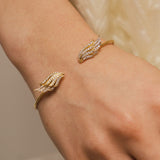 Immaculate Vegan - BLOOMTINE Angel Wing Premium 14K Gold Vermeil Bangle | Gold