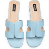 Immaculate Vegan - V.GAN Bok Women's Vegan Leather Slider Sandals | Light Blue