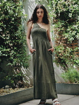 Immaculate Vegan - KOMODO Boma Women's Organic Cotton Seersucker Dress | Khaki