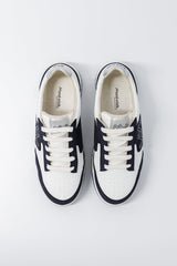 Immaculate Vegan - Mood Walk Dream Big Unisex Vegan Corn Leather Sneakers | Silver & Navy