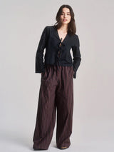 Immaculate Vegan - KOMODO Beach Women's Organic Cotton Print Trousers | Brown Stripe