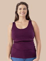 Immaculate Vegan - The Bshirt Nursing Twin Pack Cotton Vest | Plum & Navy/White Stripes