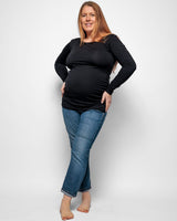 Immaculate Vegan - The Bshirt MATERNITY LONG SLEEVE TOP IN BLACK
