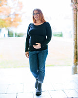 Immaculate Vegan - The Bshirt MATERNITY LONG SLEEVE TOP IN BLACK