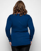 Immaculate Vegan - The Bshirt MATERNITY LONG SLEEVE TOP IN NAVY