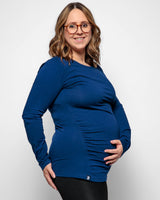 Immaculate Vegan - The Bshirt MATERNITY LONG SLEEVE TOP IN NAVY