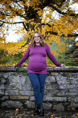 Immaculate Vegan - The Bshirt MATERNITY LONG SLEEVE TOP IN PLUM