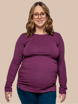 Immaculate Vegan - The Bshirt Maternity Cotton Long Sleeve Top | Plum