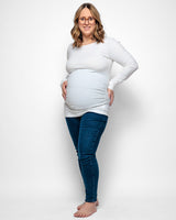 Immaculate Vegan - The Bshirt MATERNITY LONG SLEEVE TOP IN WHITE