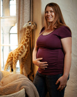 Immaculate Vegan - The Bshirt Maternity Cotton Short Sleeve Top | Plum