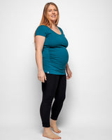 Immaculate Vegan - The Bshirt MATERNITY SHORT SLEEVE TSHIRT IN TEAL