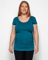 Immaculate Vegan - The Bshirt MATERNITY SHORT SLEEVE TSHIRT IN TEAL