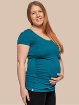 Immaculate Vegan - The Bshirt Maternity Cotton Long Sleeve Top | Teal