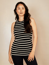 Immaculate Vegan - The Bshirt Bshirt Nursing Cotton Rib Racer Vest | Black Stripe UK8 / Without Lace