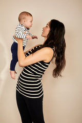 Immaculate Vegan - The Bshirt Bshirt Nursing Rib Racer Vest in Black Stripe