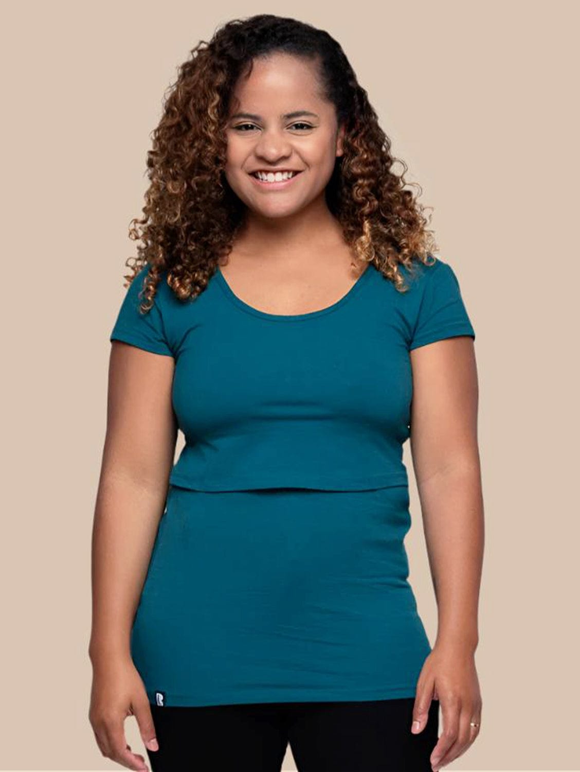 *NEW* Medium Blue & White Short Sleeve Nursing T-shirt - Emotion Moms