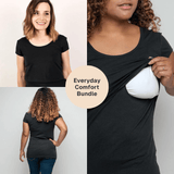 Immaculate Vegan - The Bshirt Bshirt Nursing short sleeve t-shirt Twin Pack- Black & Black