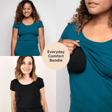Immaculate Vegan - The Bshirt Bshirt Nursing short sleeve t-shirt Twin Pack- Black & Teal