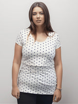 Immaculate Vegan - The Bshirt Nursing Short Sleeve Twin Pack Cotton T-shirt | White & Cream/Black Spots