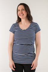 Immaculate Vegan - The Bshirt Bshirt Nursing short sleeve t-shirt Twin Pack- Navy/White Stripes & White/Navy Stripes