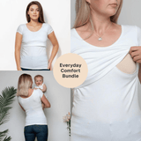 Immaculate Vegan - The Bshirt Bshirt Nursing short sleeve t-shirt Twin Pack- White & White