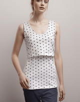 Immaculate Vegan - The Bshirt Bshirt Nursing Vest - Twin Pack -White & Cream/Black Spots