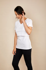 Immaculate Vegan - The Bshirt Bshirt Nursing V Neck T-shirt in White