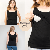 Immaculate Vegan - The Bshirt Bshirt Nursing Vest - Twin Pack -Black & Black