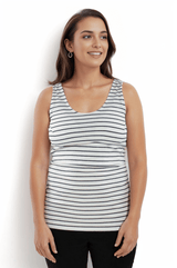 Immaculate Vegan - The Bshirt Bshirt Nursing Vest - Twin Pack -Navy/White Stripes & White/Navy Stripes