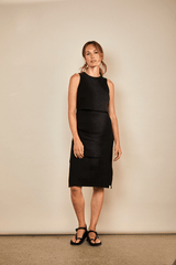 Immaculate Vegan - The Bshirt Bshirt Nursing Sleeveless Dress in Charcoal Black