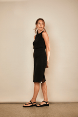 Immaculate Vegan - The Bshirt Bshirt Nursing Sleeveless Dress in Charcoal Black