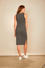 Immaculate Vegan - The Bshirt Bshirt Nursing Dress in Black and White Stripes