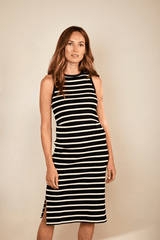 Immaculate Vegan - The Bshirt Bshirt Nursing Dress in Black and White Stripes