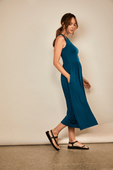 Immaculate Vegan - The Bshirt Bshirt Women's Racer Back Gathered Dress in Teal