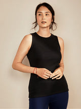 Immaculate Vegan - The Bshirt Rib Cotton Racer Vest | Black