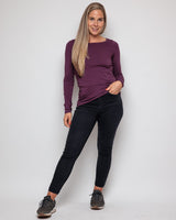 Immaculate Vegan - The Bshirt WOMEN'S LONG SLEEVE TOP IN PLUM