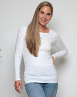 Immaculate Vegan - The Bshirt WOMEN'S LONG SLEEVE TOP IN WHITE